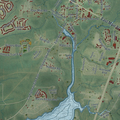 Close-up 1 of the Freeport, Florida map artwork