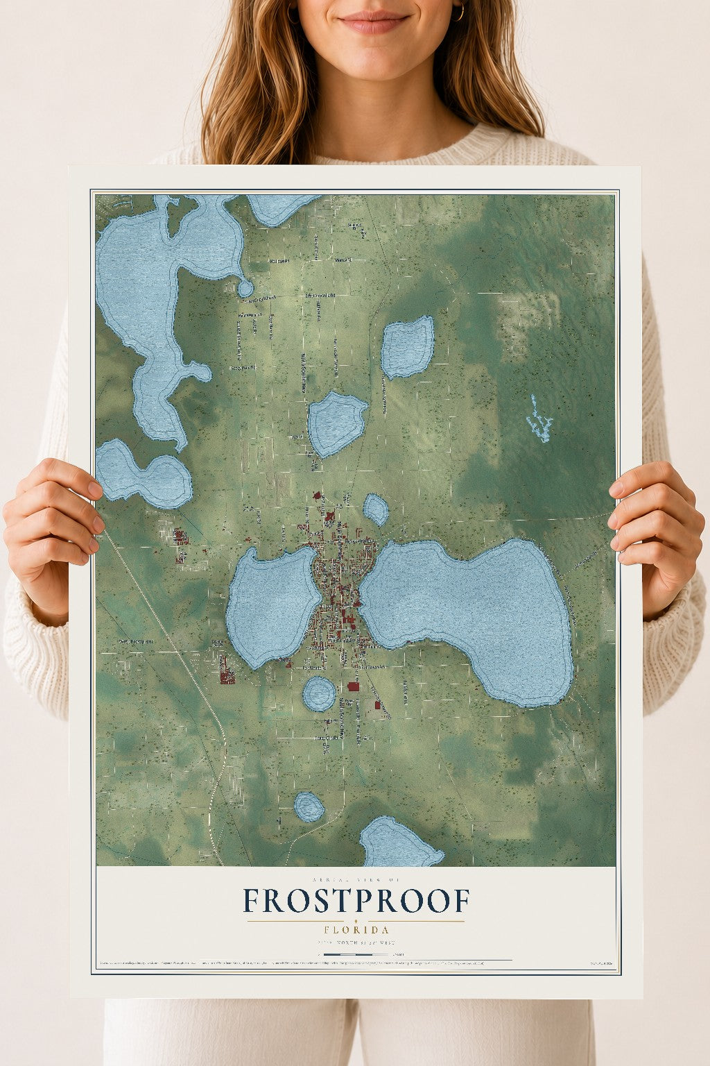 Frostproof, Florida map print, 18" x 24" Archival Matte Print mockup