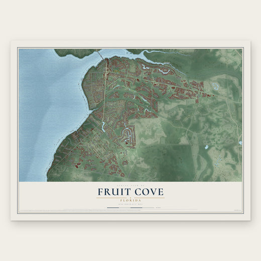 Fruit Cove, Florida map print, the full design