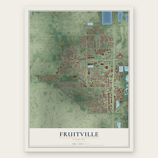 Fruitville, Florida map print, the full design