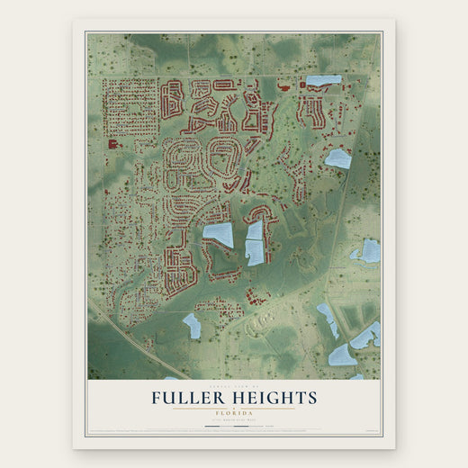 Fuller Heights, Florida map print, the full design