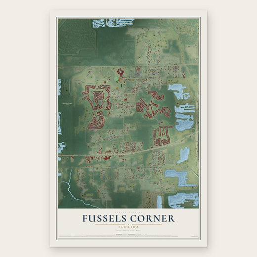 Fussels Corner, Florida map print, the full design