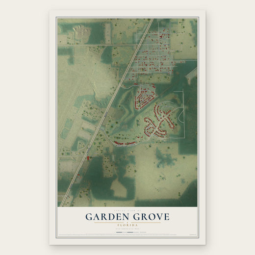 Garden Grove, Florida map print, the full design