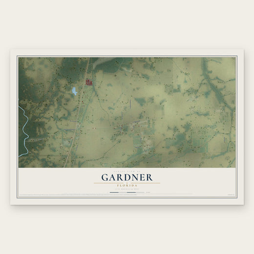 Gardner, Florida map print, the full design