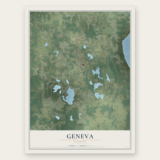 Geneva, Florida map print, the full design
