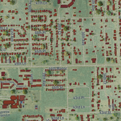 Close-up of the map of Gifford, Florida print showing street and building detail