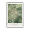 Map of Glen St. Mary, Florida, 12 x 18 inch print in a black wood frame