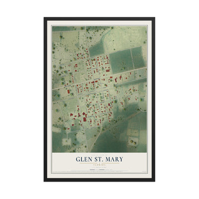 Glen St. Mary, Florida map print, 12" x 18" W/ Black Ayous Wood Frame mockup