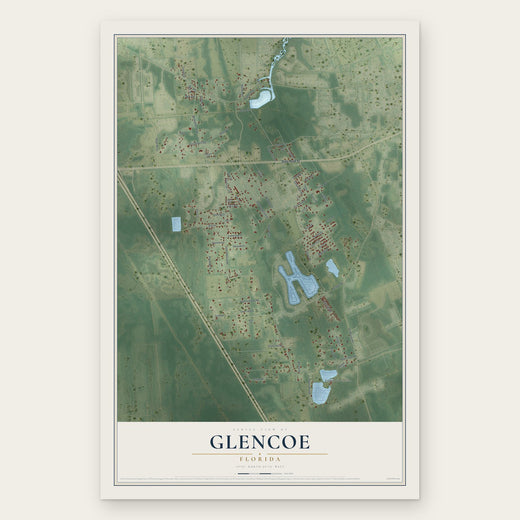 Glencoe, Florida map print, the full design