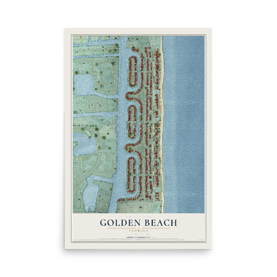 Golden Beach, Florida map print, 12" x 18" Archival Matte Print mockup