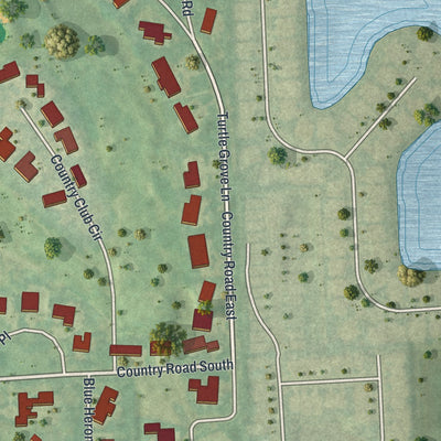 Close-up 1 of the Golf, Florida map artwork