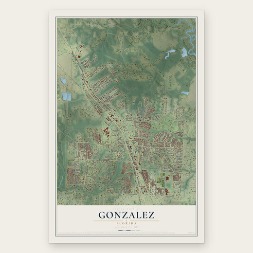 Gonzalez, Florida map print, the full design