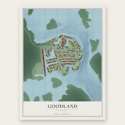 Goodland, Florida map print, the full design