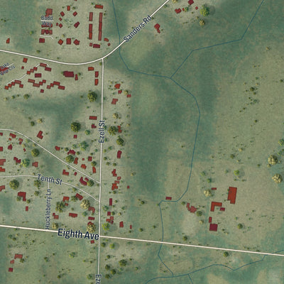 Close-up 2 of the Graceville, Florida map artwork