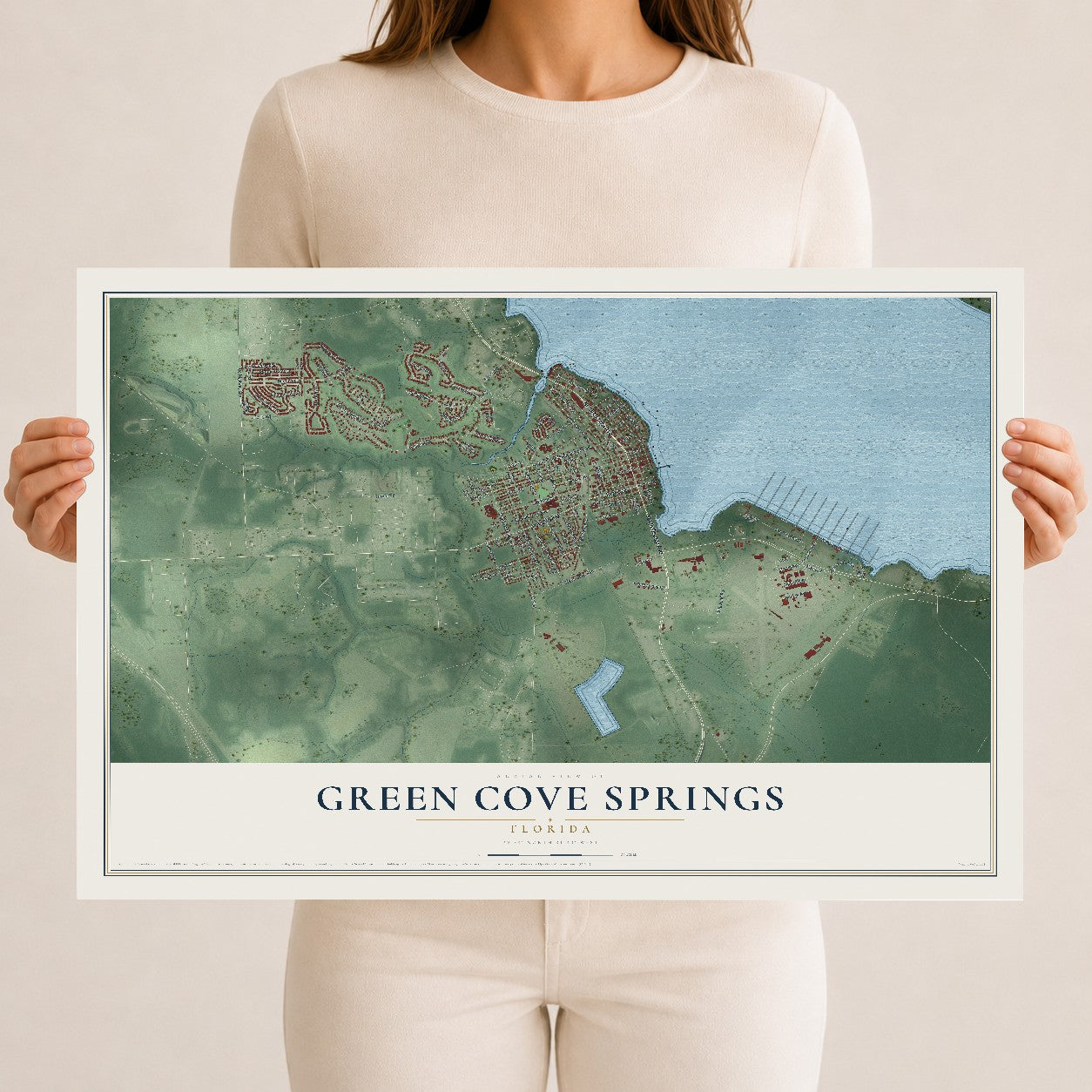 Green Cove Springs, Florida map print, 12" x 18" Archival Matte Print mockup