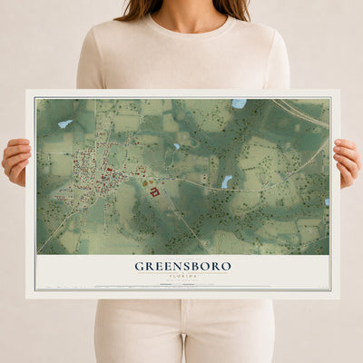 Greensboro, Florida map print, 12" x 18" Archival Matte Print mockup