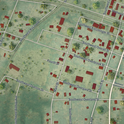 Close-up 1 of the Greenville, Florida map artwork