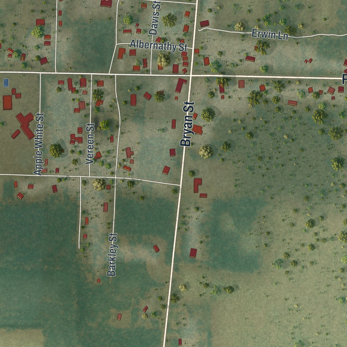 Close-up 1 of the Greenwood, Florida map artwork