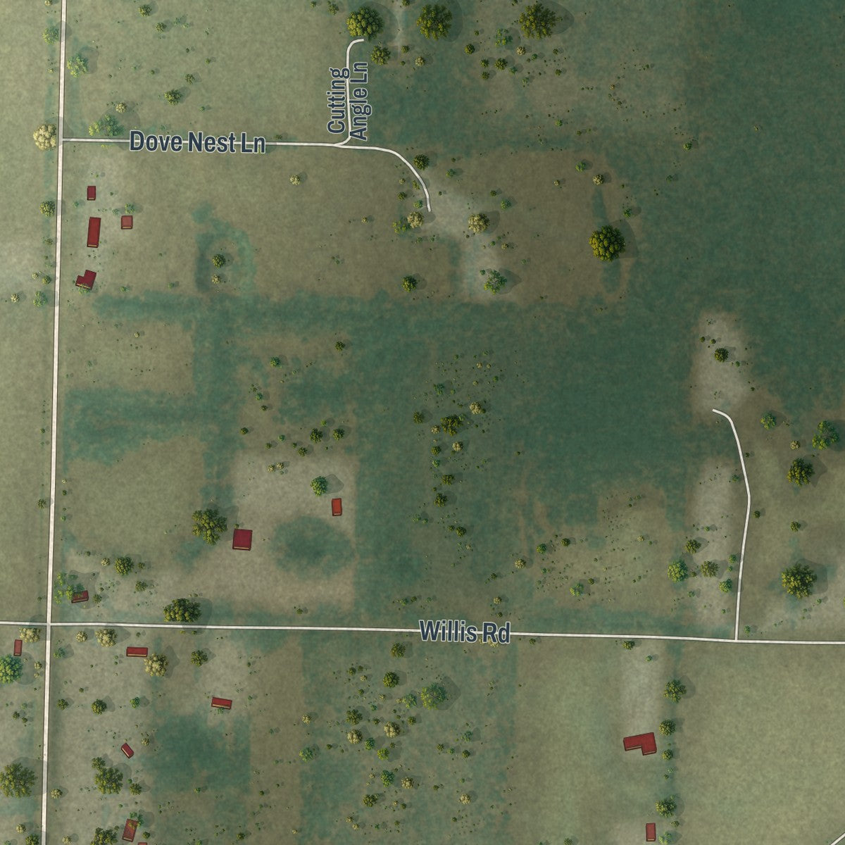 Close-up 2 of the Greenwood, Florida map artwork