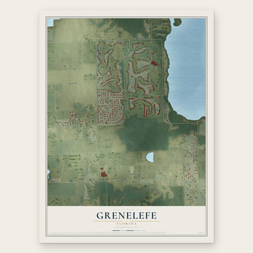 Grenelefe, Florida map print, the full design