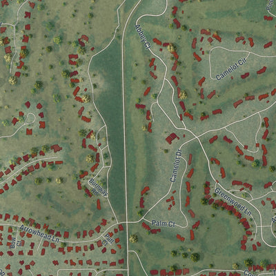 Close-up of the map of Grenelefe, Florida print showing street and building detail