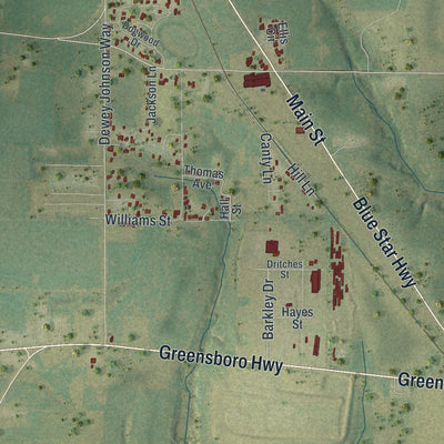 Close-up 1 of the Gretna, Florida map artwork