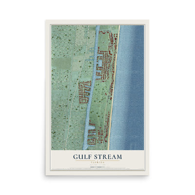 Gulf Stream, Florida map print, 12" x 18" Archival Matte Print mockup