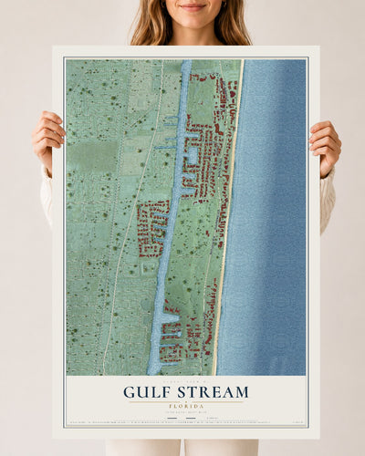 Gulf Stream, Florida map print, 24" x 36" Archival Matte Print mockup