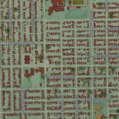 Close-up 2 of the Gulfport, Florida map artwork