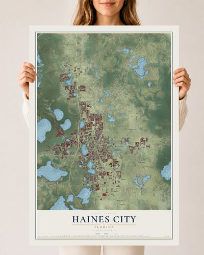 Haines City, Florida map print, 24" x 36" Archival Matte Print mockup