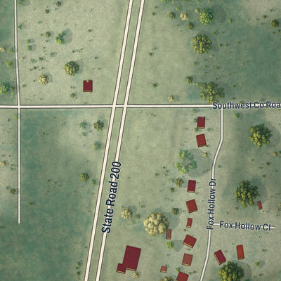 Close-up 2 of the Hampton, Florida map artwork