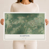 Hampton, Florida map print, 12" x 18" Archival Matte Print mockup