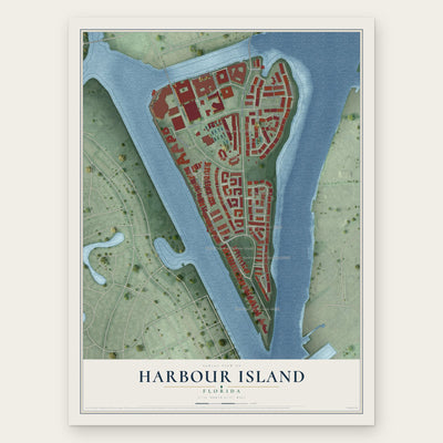 Harbour Island, Florida map print, the full design