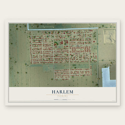 Harlem, Florida map print, the full design