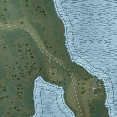 Close-up of the map of Harmony, Florida print showing street and building detail