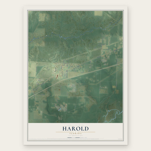 Harold, Florida map print, the full design