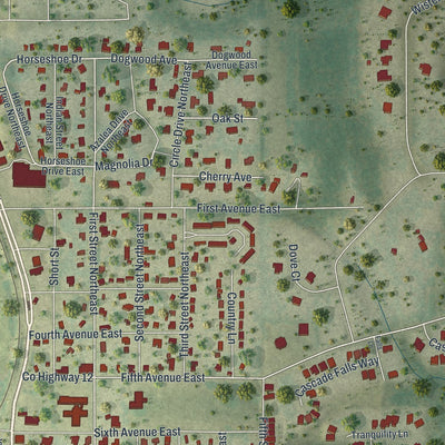 Close-up 1 of the Havana, Florida map artwork