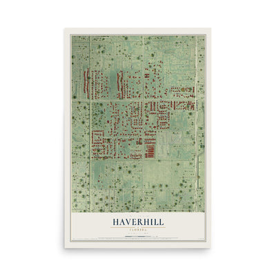 Haverhill, Florida map print, 12" x 18" Archival Matte Print mockup