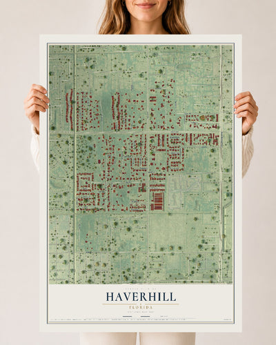Haverhill, Florida map print, 24" x 36" Archival Matte Print mockup