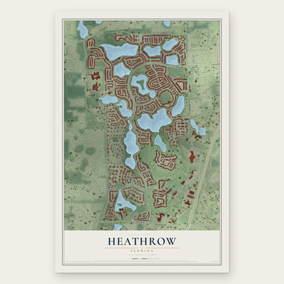 Heathrow, Florida map print, the full design