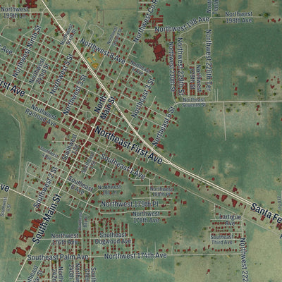 Close-up 1 of the High Springs, Florida map artwork