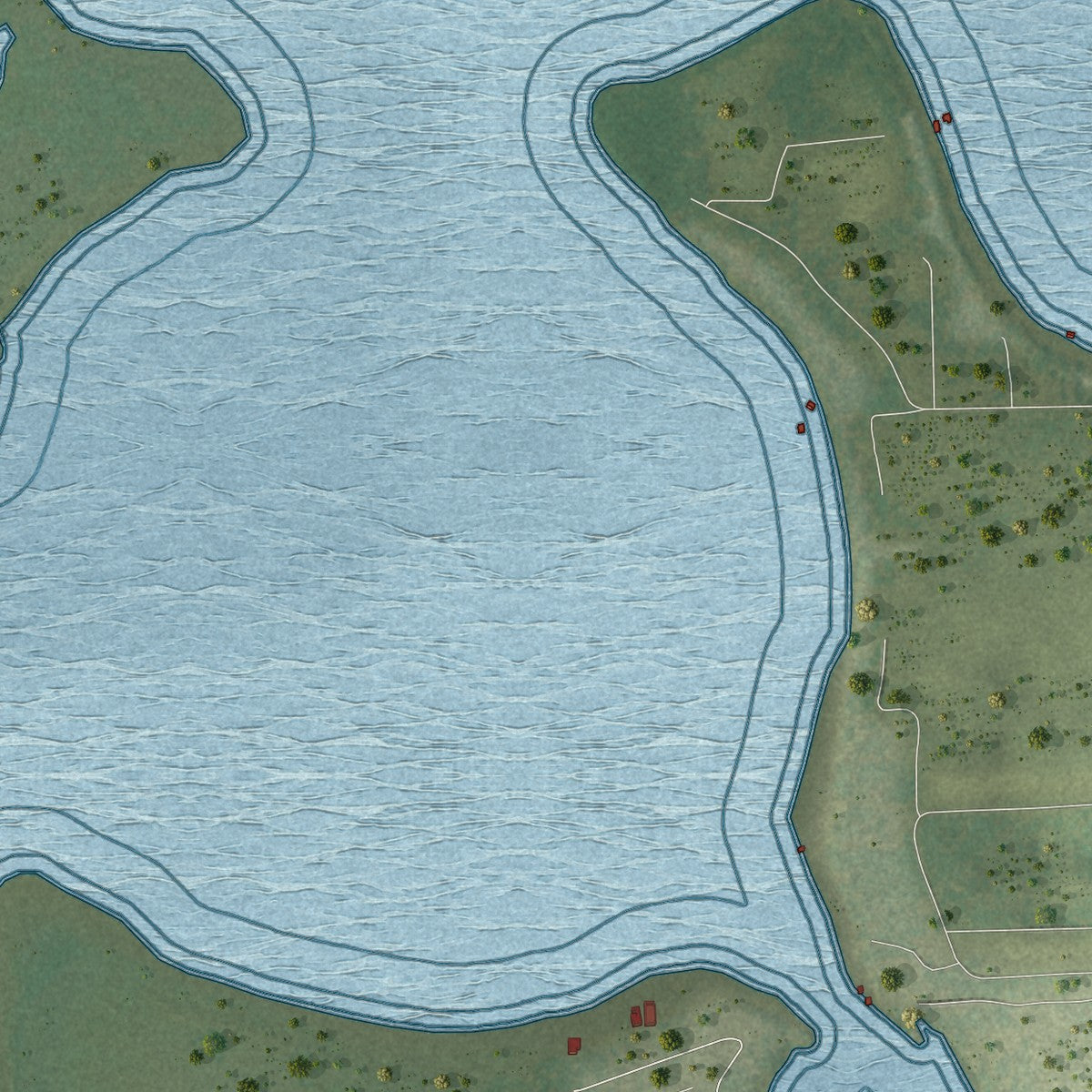 Close-up 1 of the Hillcrest Heights, Florida map artwork