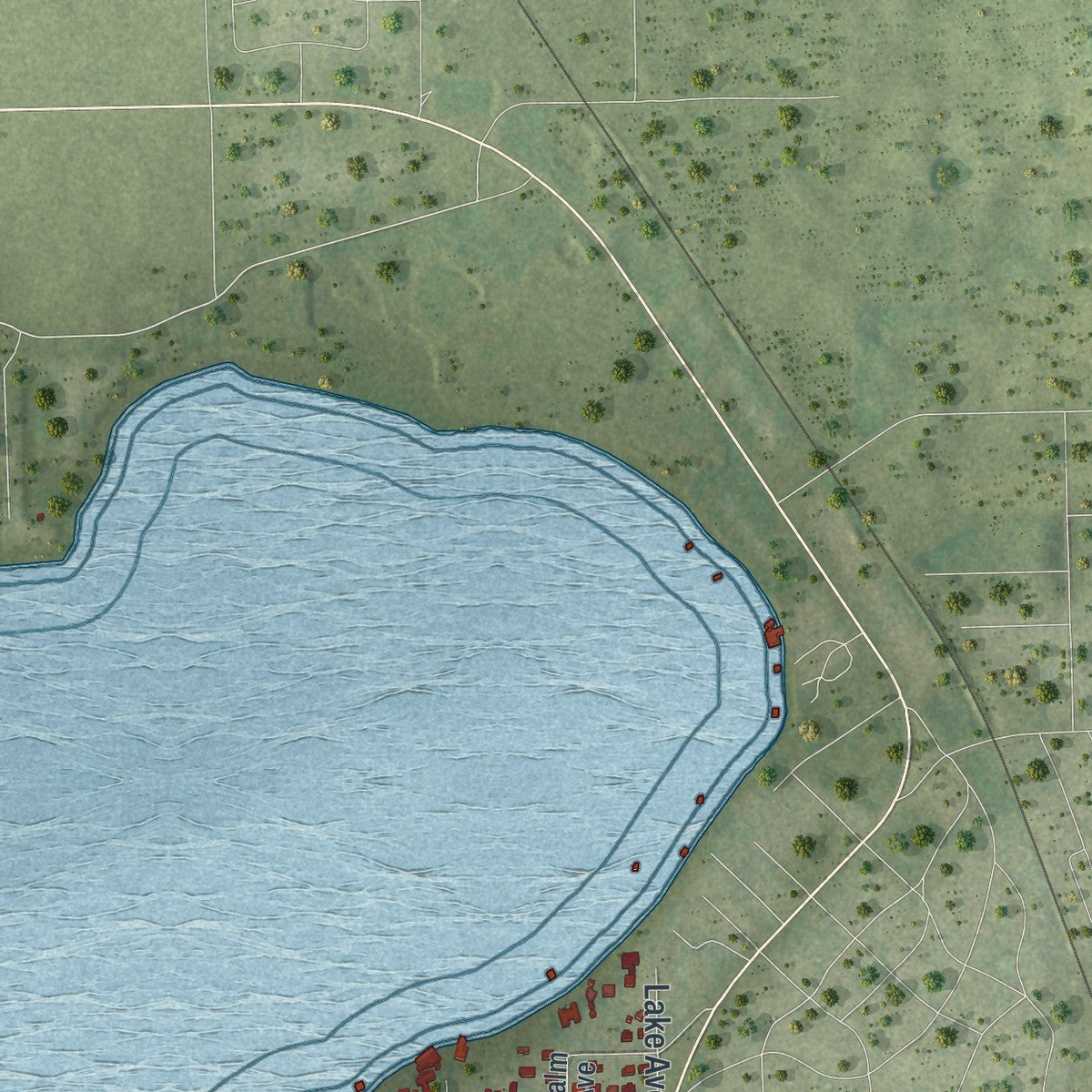 Close-up 2 of the Hillcrest Heights, Florida map artwork