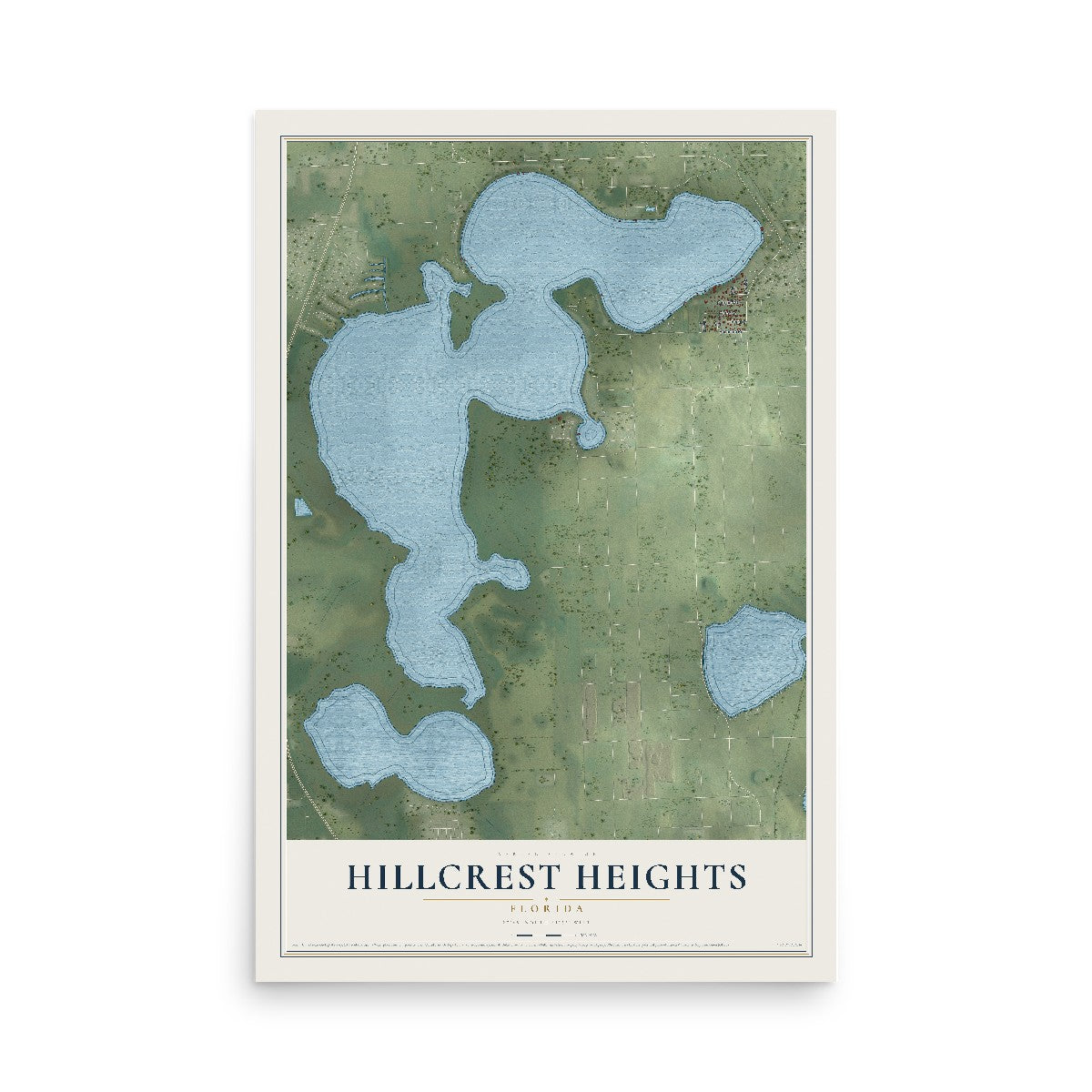Hillcrest Heights, Florida map print, 12" x 18" Archival Matte Print mockup