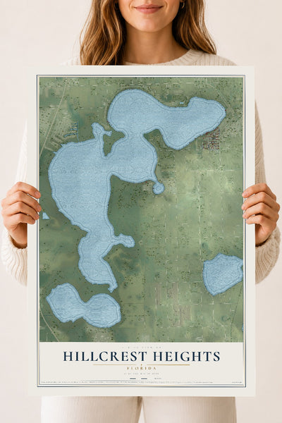 Hillcrest Heights, Florida map print, 18" x 24" Archival Matte Print mockup