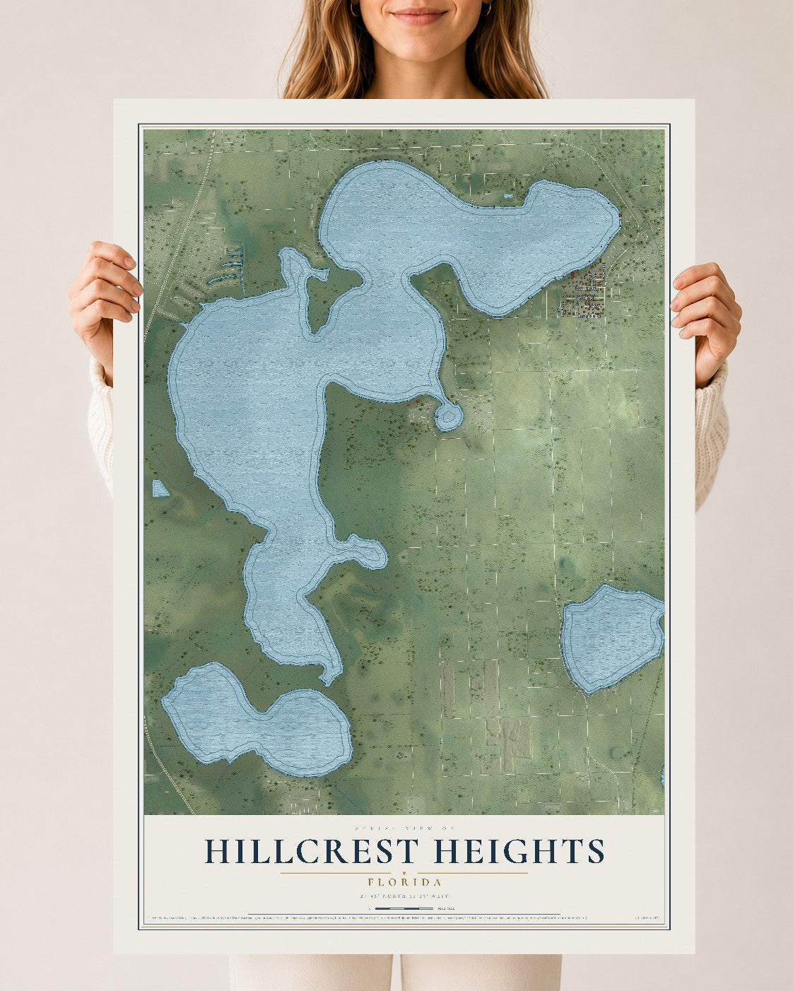 Hillcrest Heights, Florida map print, 24" x 36" Archival Matte Print mockup