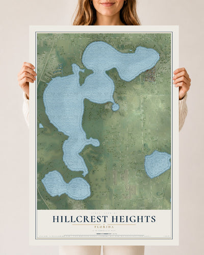 Hillcrest Heights, Florida map print, 24" x 36" Archival Matte Print mockup