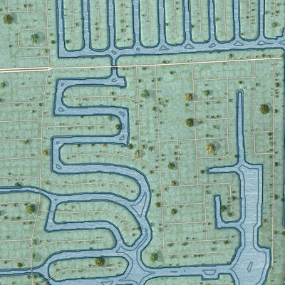 Close-up 1 of the Hillsboro Beach, Florida map artwork