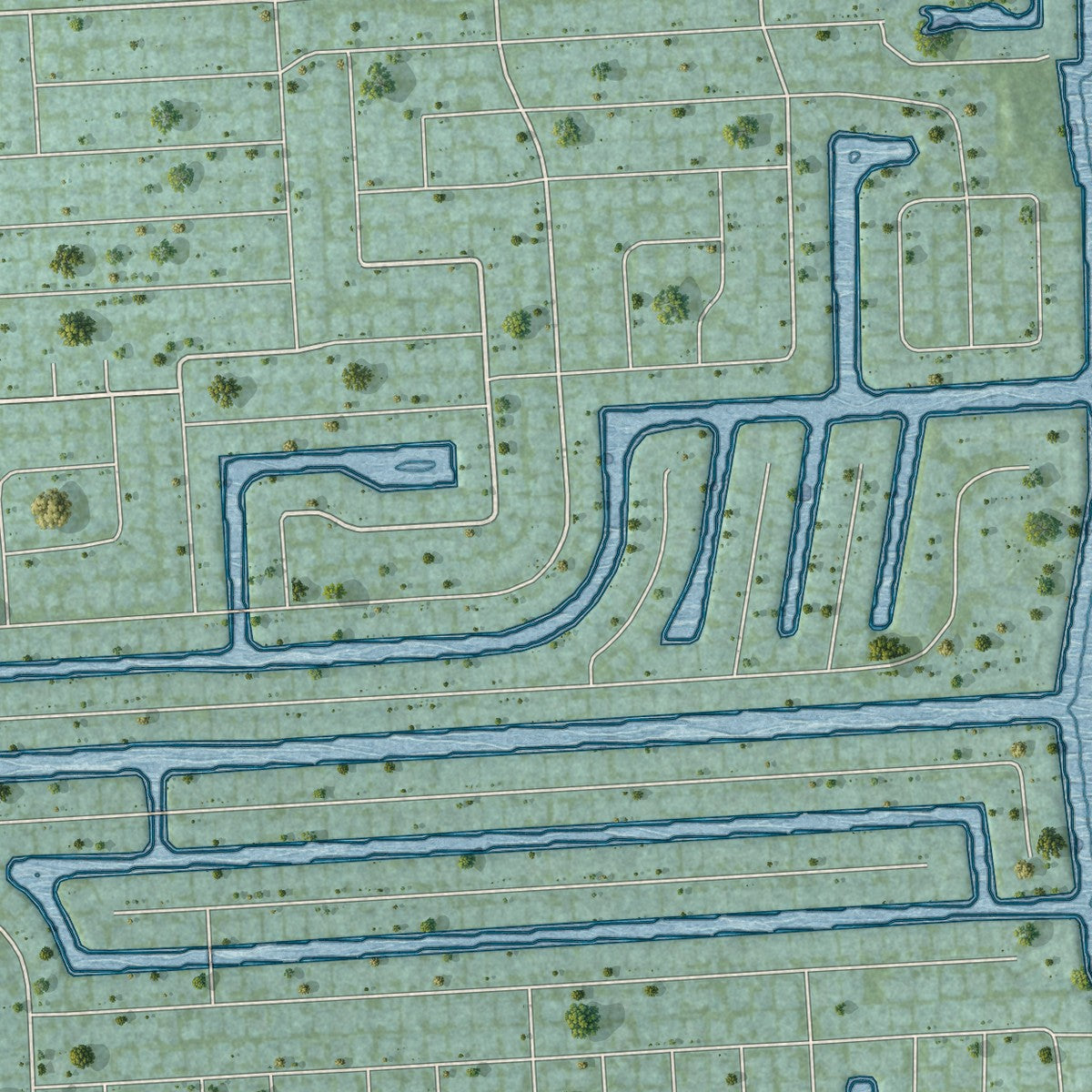 Close-up 2 of the Hillsboro Beach, Florida map artwork