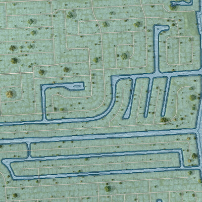Close-up 2 of the Hillsboro Beach, Florida map artwork